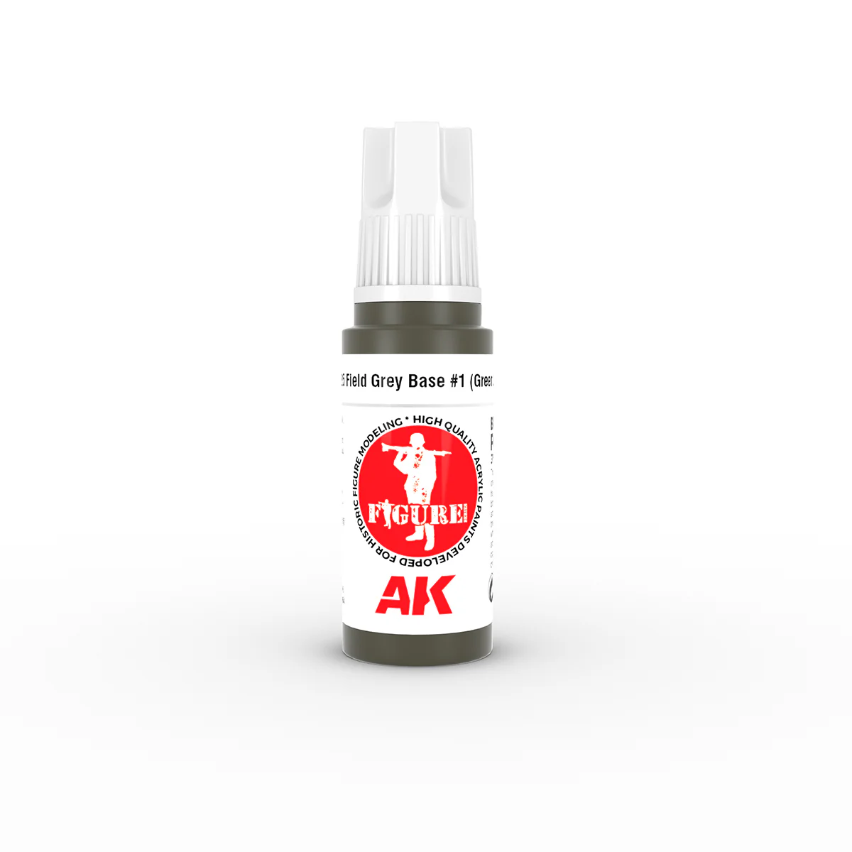 AK Interactive 3 Gen Figure Acrylic Paint 17ml - Field Grey Base #1 (Green uniform)