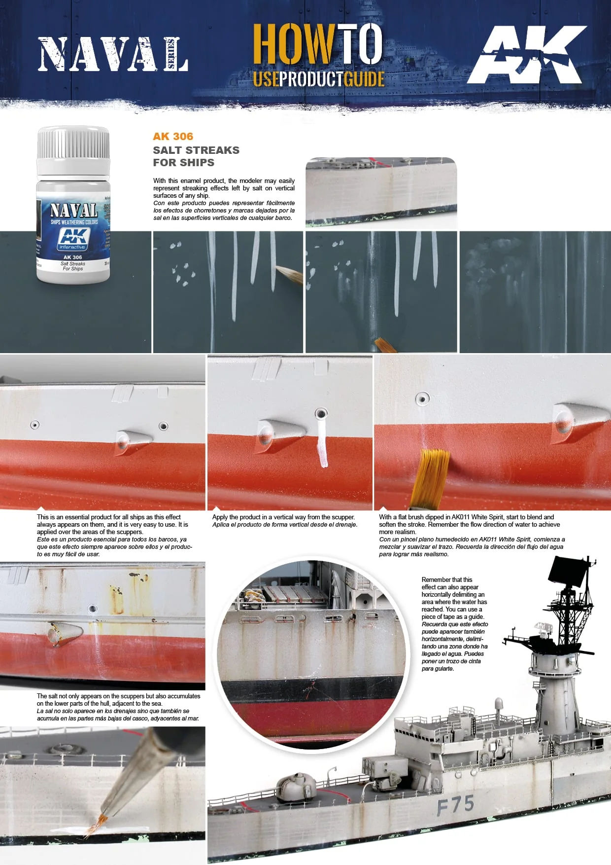 AK Interactive Enamel Effect Weathering Colour 35ml - Salt Streaks for Ships - Image 2