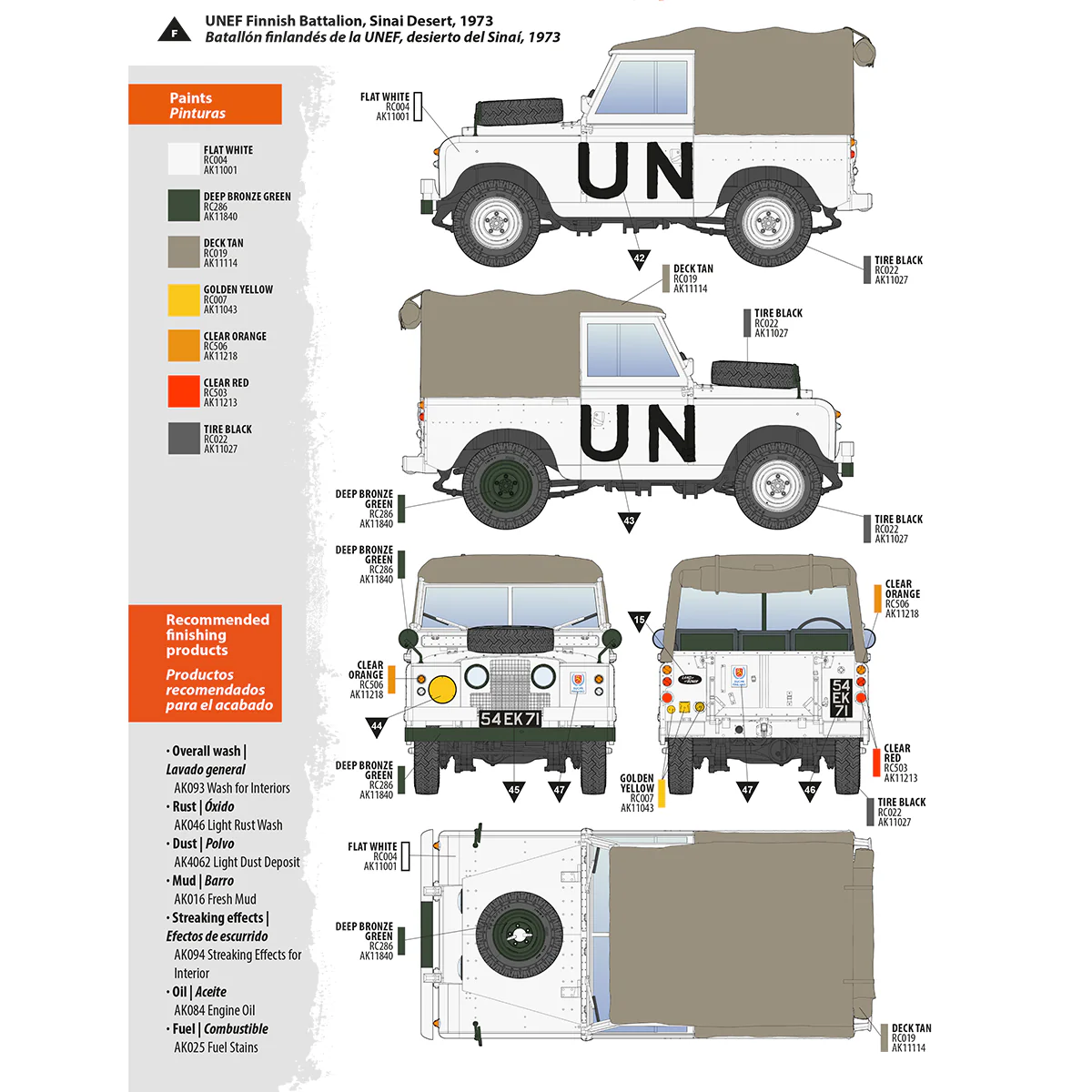 AK Interactive Land Rover 88 Series IIA Rover 8 1/35 Scale Model Kit - Image 6