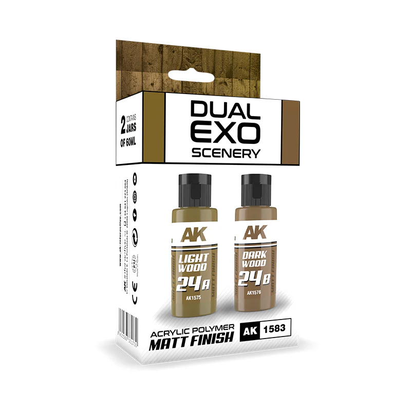 AK Interactive Light Wood and Dark Wood Dual Exo Acrylic Paint Set