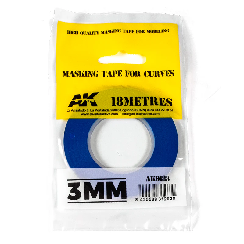 AK Interactive Masking Tape for Curves 3mm - Blue