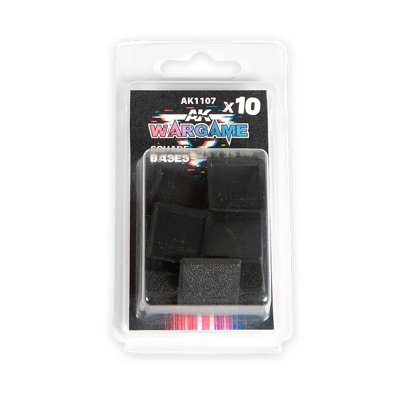 Ak Interactive Wargame Series Plastic Square Base 25mm x 25mm 10-Piece Set