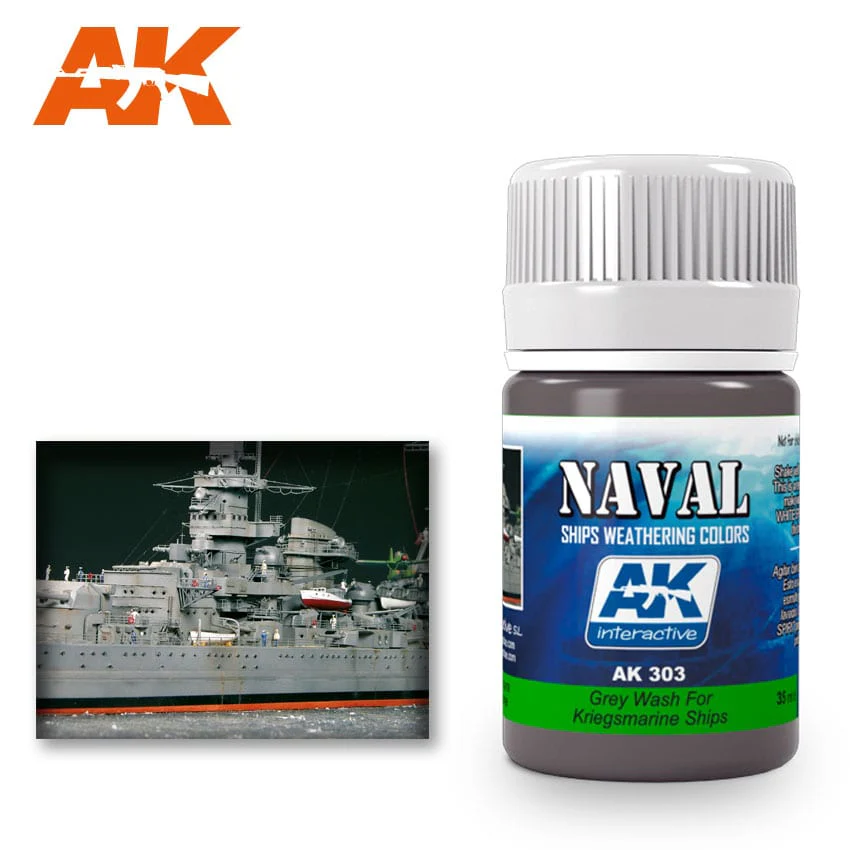 AK Interactive Weathering Product Grey Wash for Kriegsmarine Ships 35ml