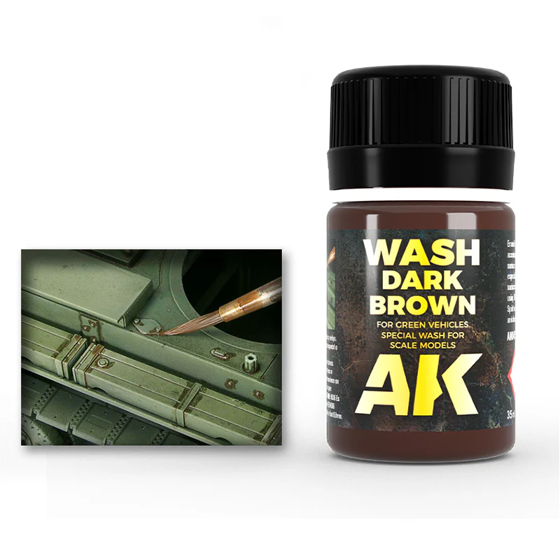 AK Interactive Weathering Products: Dark Wash for Green Vehicles 35ml