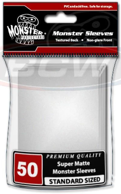 BCW - Monster Deck Protectors Sleeves Standard 50-Pieces - Matte White