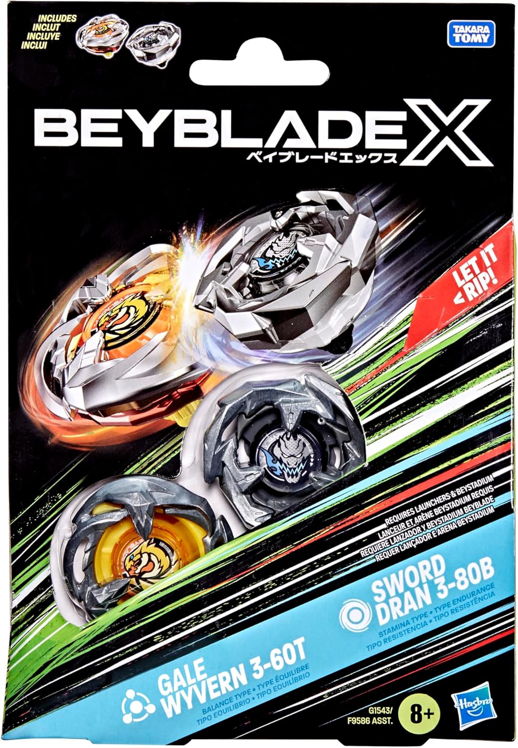 Beyblade X - Gale Wyvern 3-60T Vs Sword Dran 3-80B