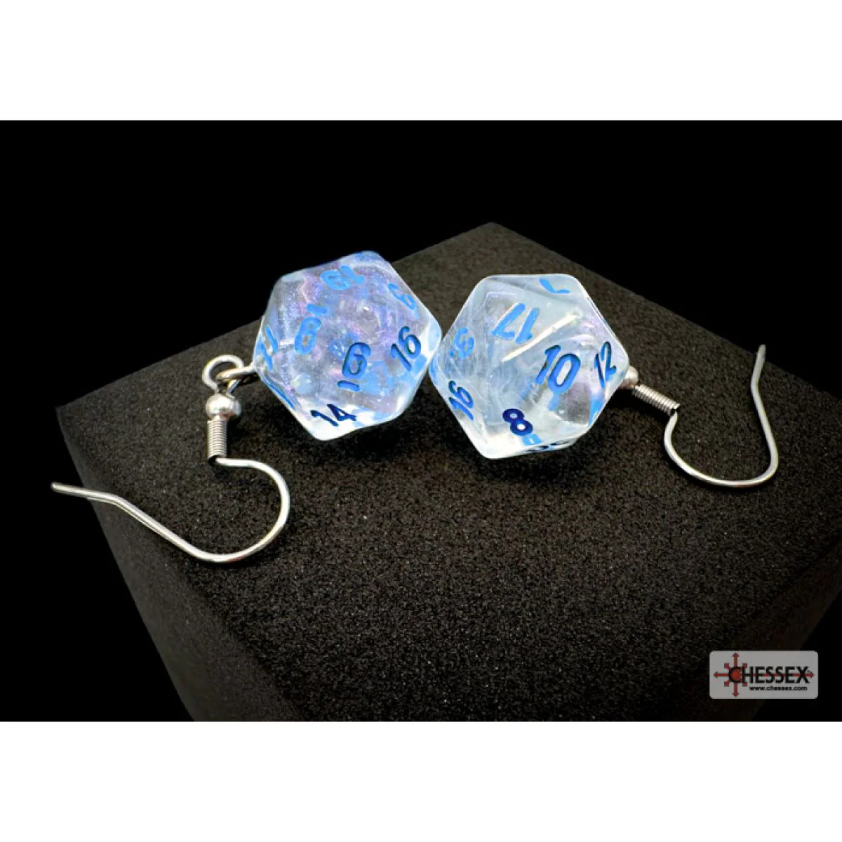 Chessex - CHX 54211 Hook Earrings Borealis Icicle Mini-Poly d20 Pair - Image 2