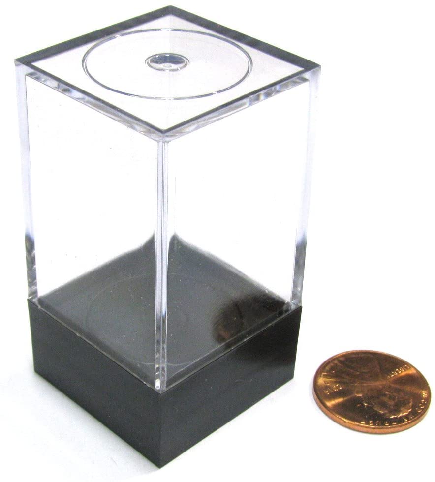 Chessex - Empty Crystal Display Box Small - Clear with Black Lid