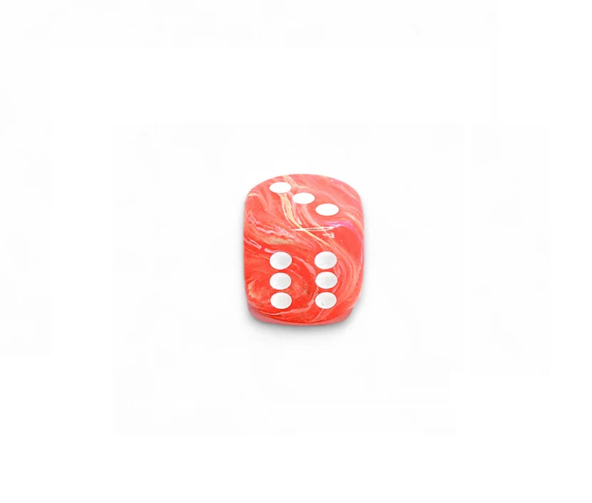 Chessex - Festive 30mm d6 Dice with Pips - Dahlia/White Luminary