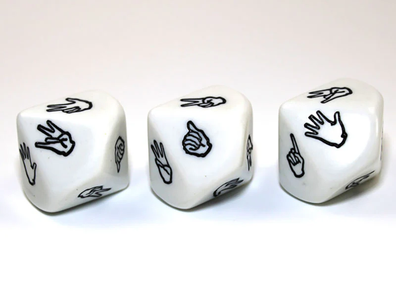 Chessex - Sign Language d10 Dice - White/Black