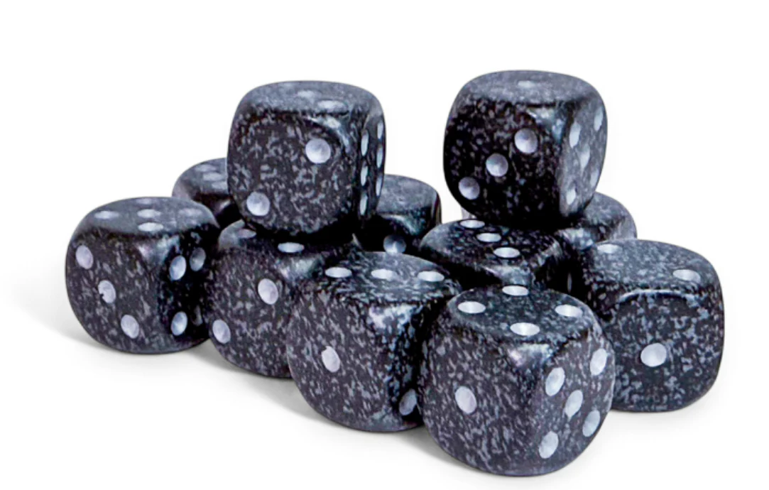 Chessex - Speckled 16mm D6 Dice 12-Piece Set - Ninja - Image 2