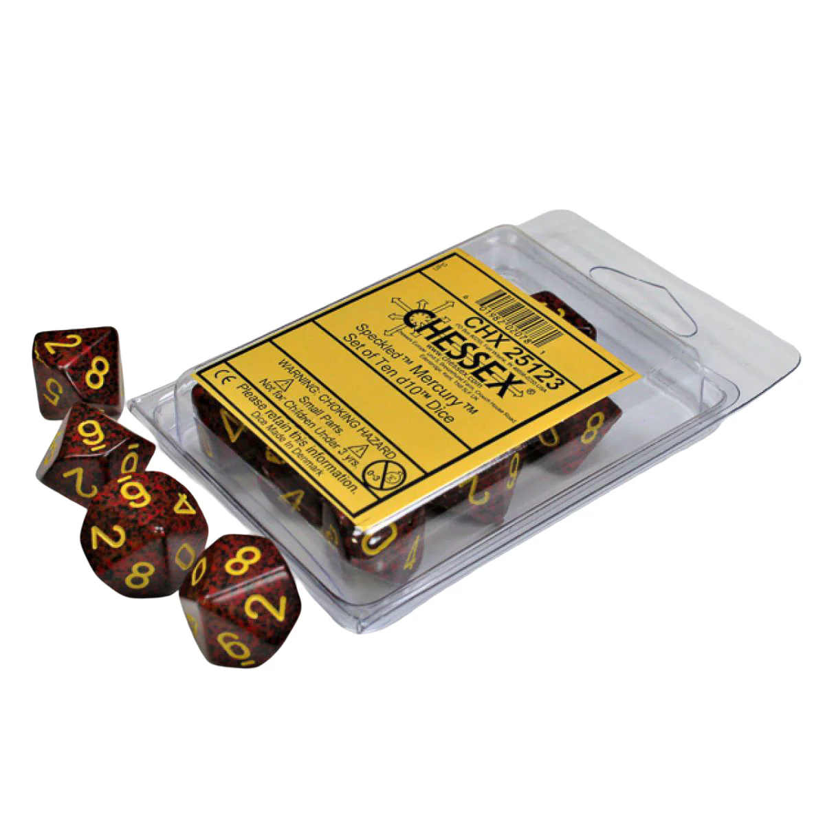Chessex - Speckled Mercury d10s Dice 10-Piece Set - Red - Image 2