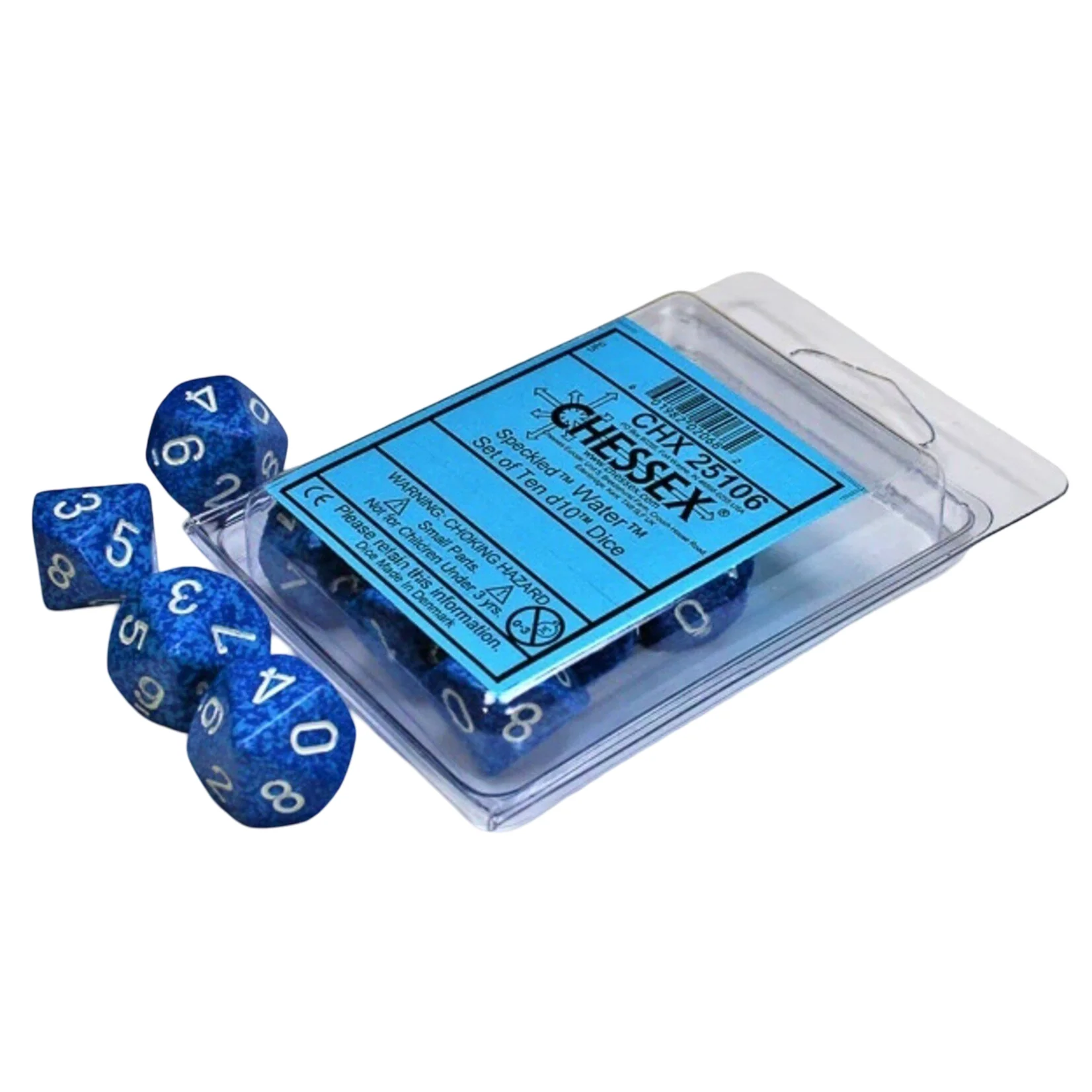Chessex - Speckled Water d10 Dice 10-Piece Set - Blue - Image 2