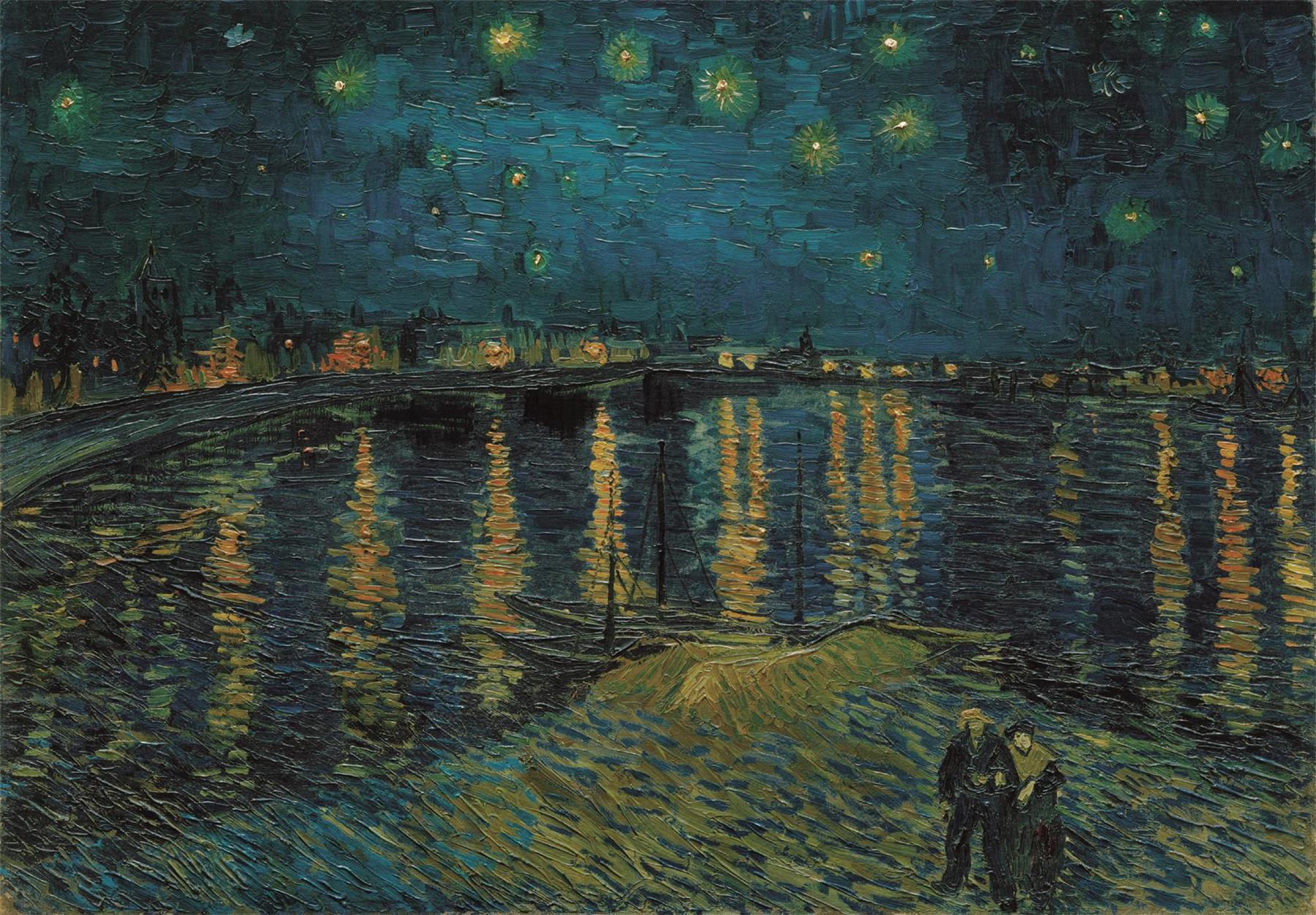 Clementoni - Museum Collection - (Van Gogh) Starry Night Over Rhone - 1000 Piece Jigsaw Compact Box - Image 2