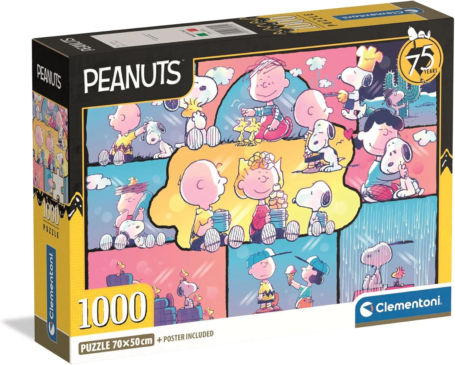 Clementoni - Puzzle Peanuts 75 Years Poster Included 1000 Pieces