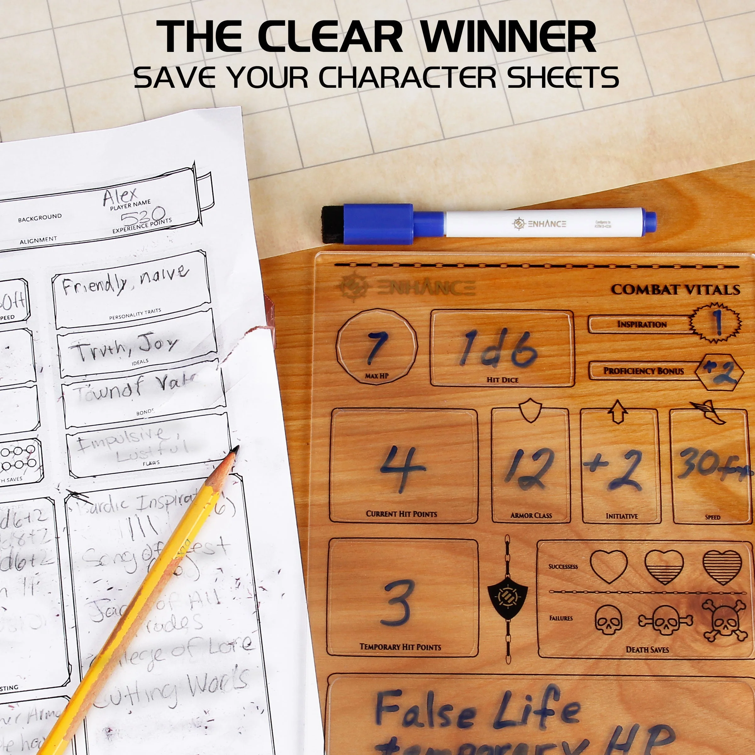 Enhance - Acrylic Character Sheets - Clear - Image 4