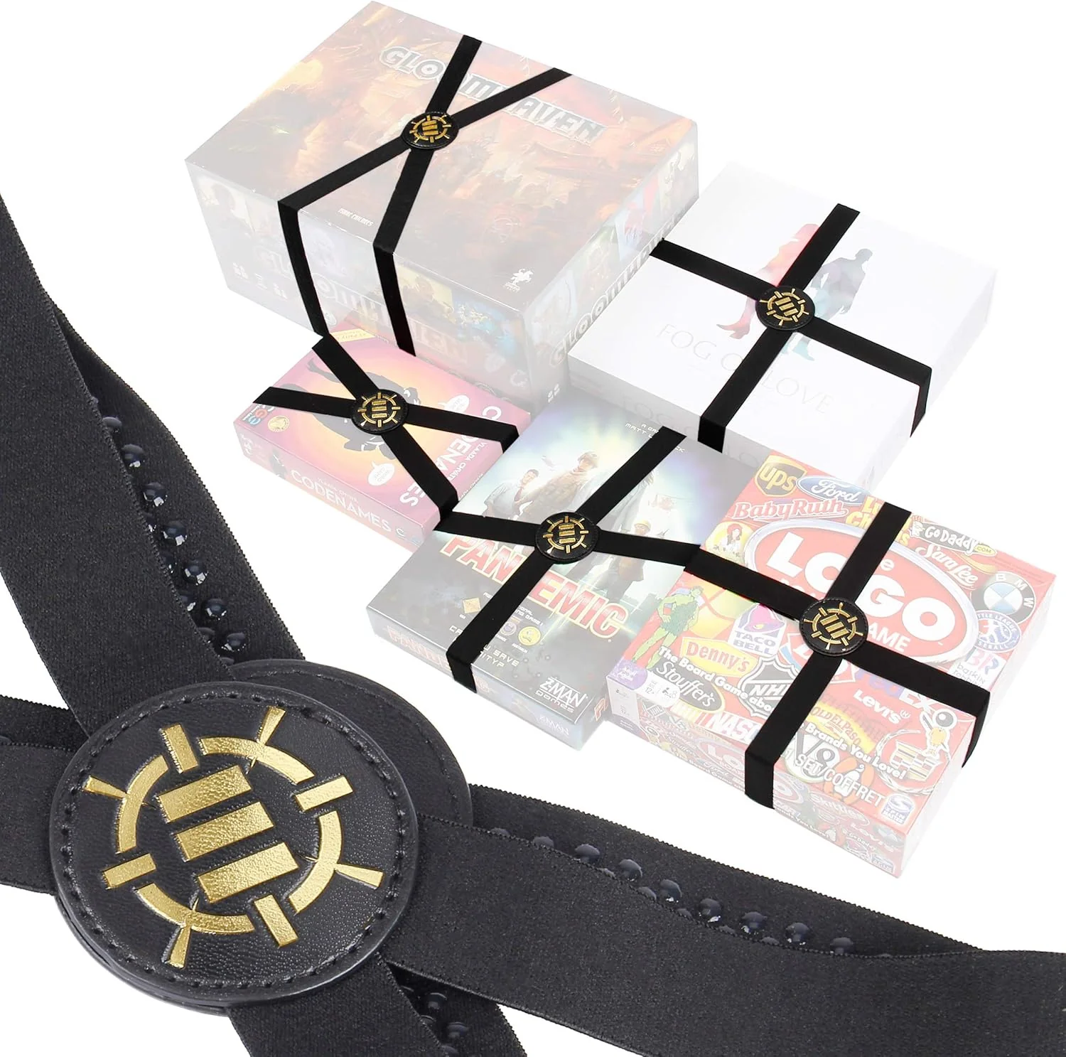 Enhance Gaming - Elastic Board Game Box Bands 5-Piece Set with Textured Grip - Black - Image 2