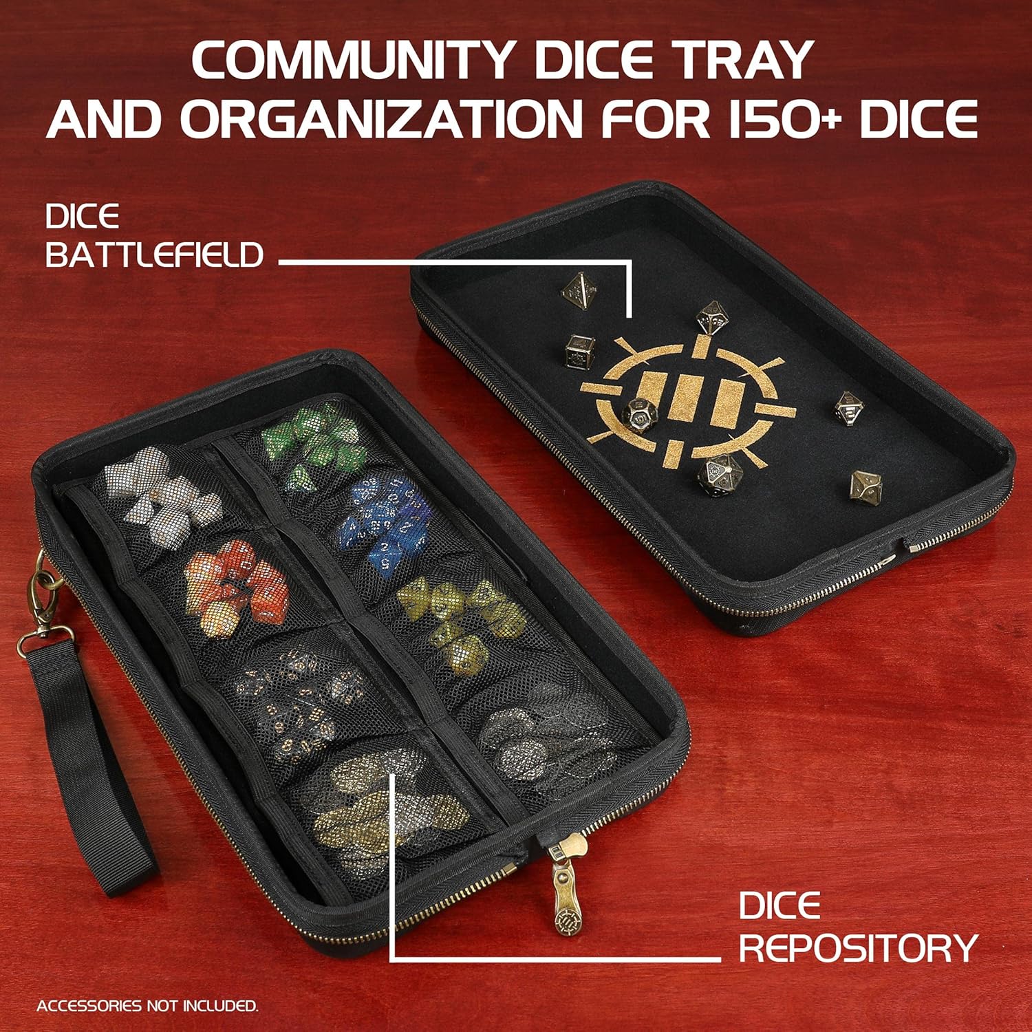 Enhance - RPG Community Dice Organizer Case and Rolling Tray - Black (Preorder) - Image 2