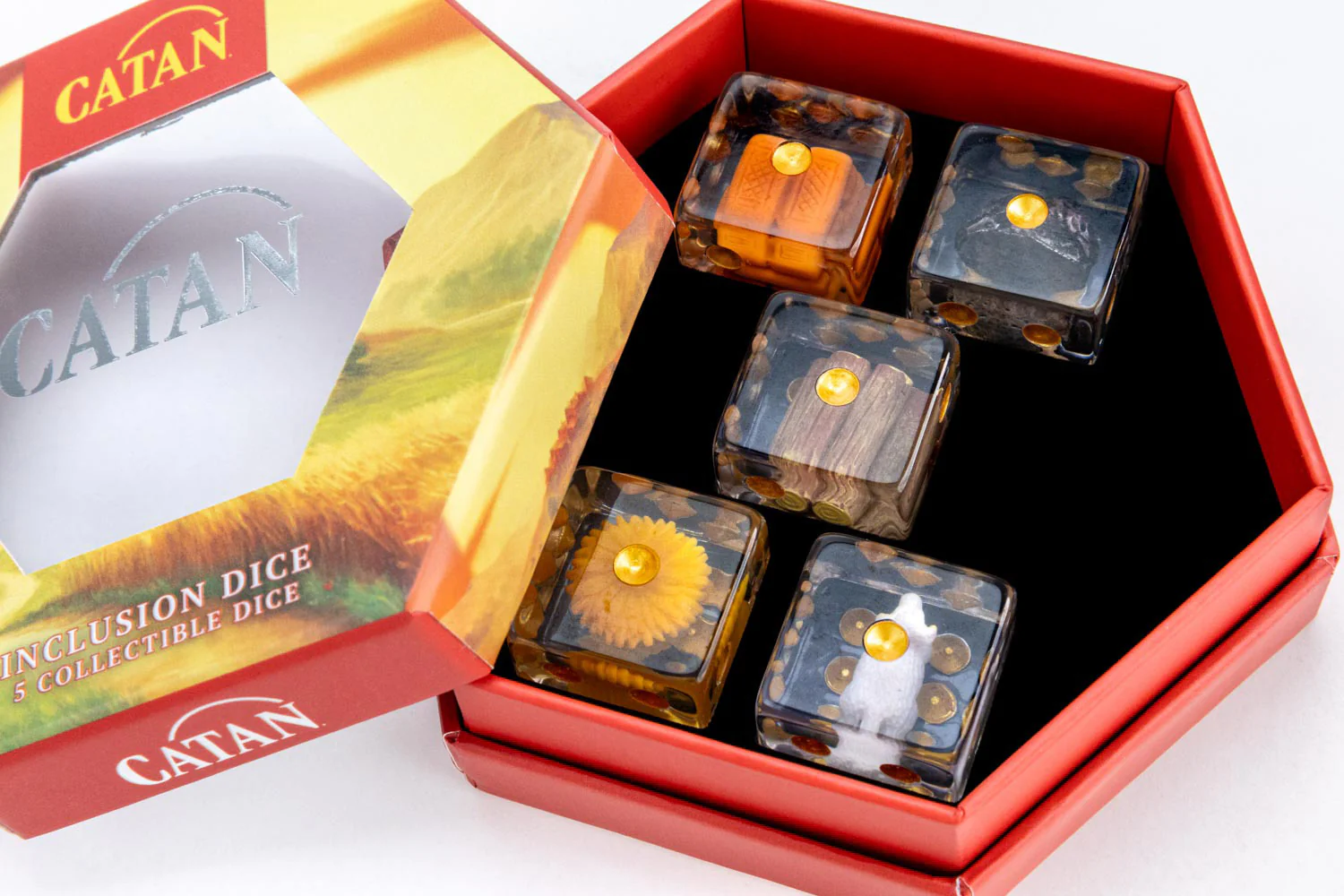 FanRoll by Metallic Dice Games - Catan Inclusion D6 Dice Set 5-Pieces 22mm - Image 3