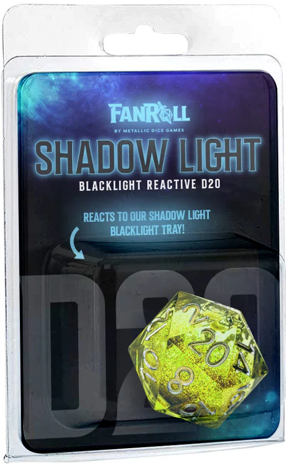 FanRoll by Metallic Dice Games - Shadow Light UV Reactive Elixir Liquid Core D12 Dice - Neon Green