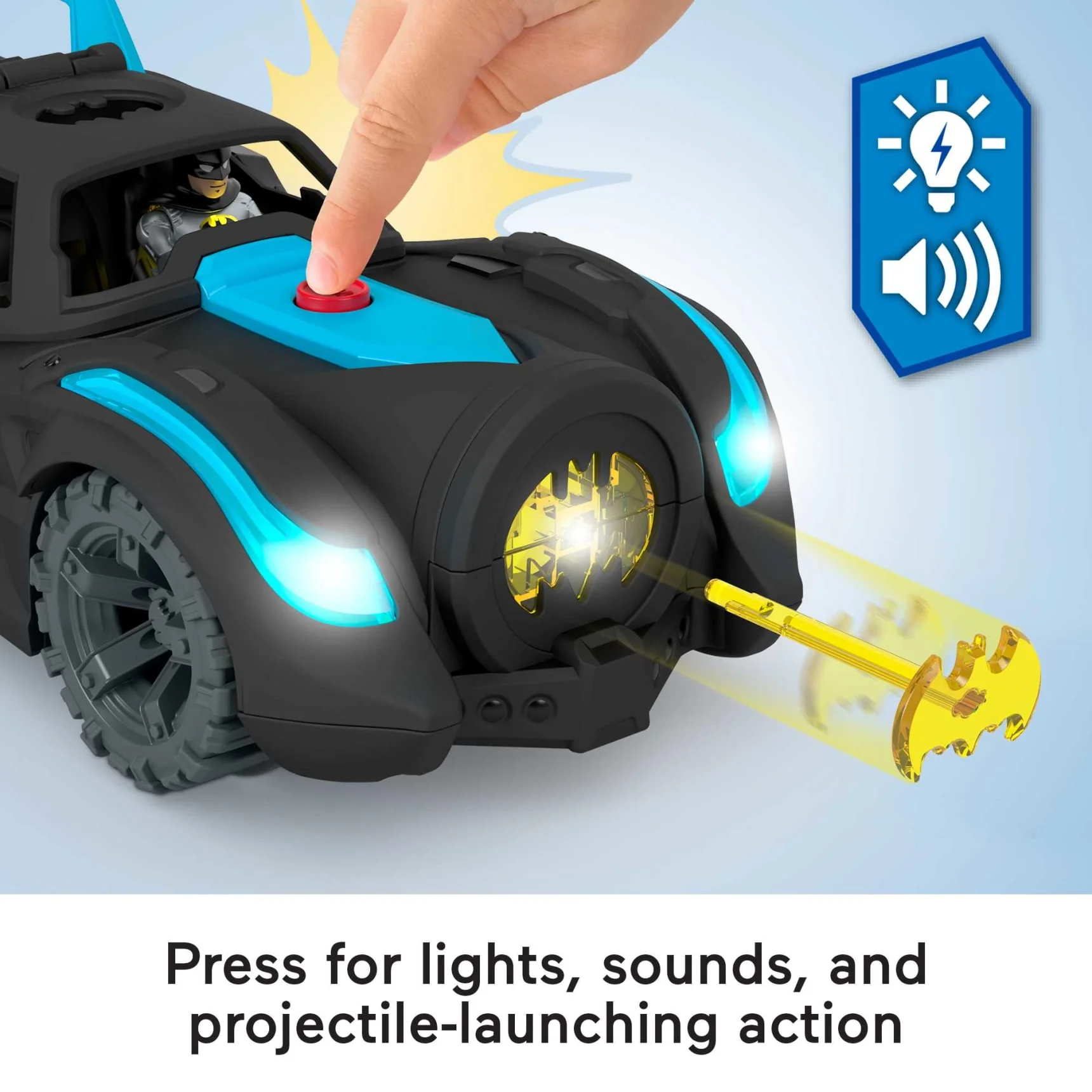 Fisher-Price - Imaginext DC Super Friends Lights & Sounds Batmobile F22 - Image 4