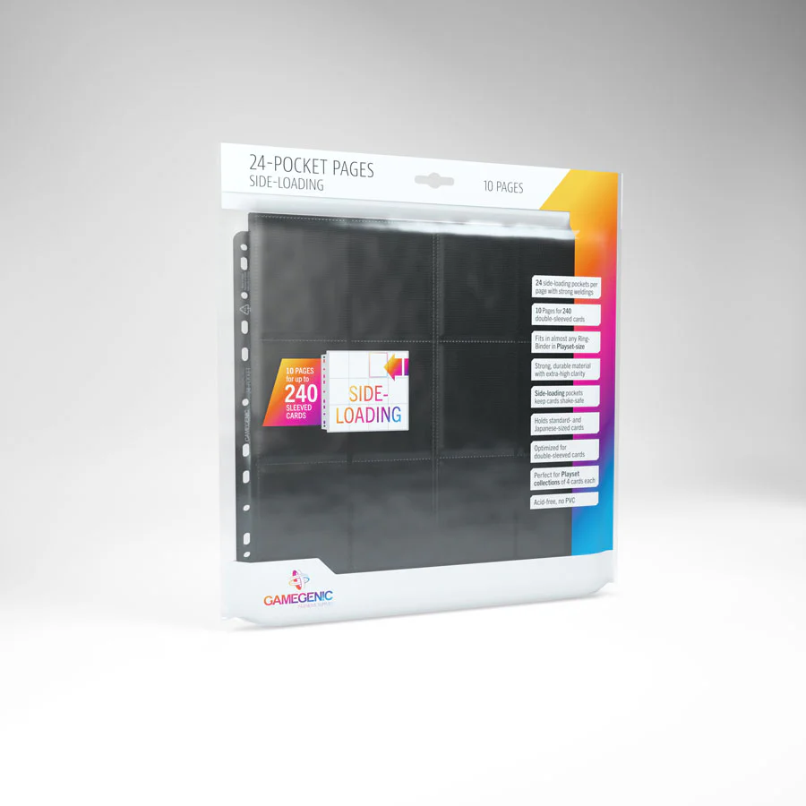 Gamegenic - 24-Pocket Side-Loading Pages 10-Piece Set - Black