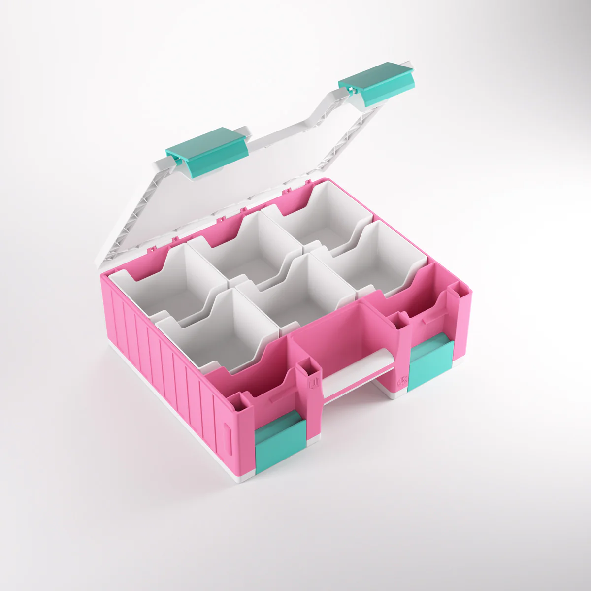 Gamegenic - Game Castle for Cards and Gaming Accessories - Pink/White/Teal - Image 3