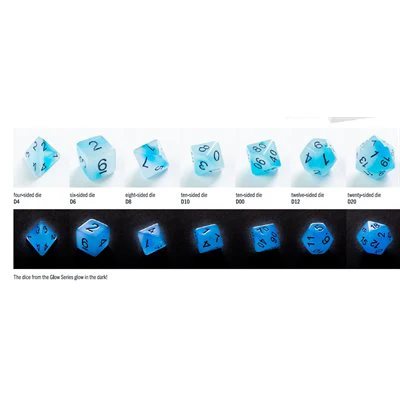 Gamegenic Glow Series - Icy Crumbs - RPG Dice Set (7 Die Set) - Image 2