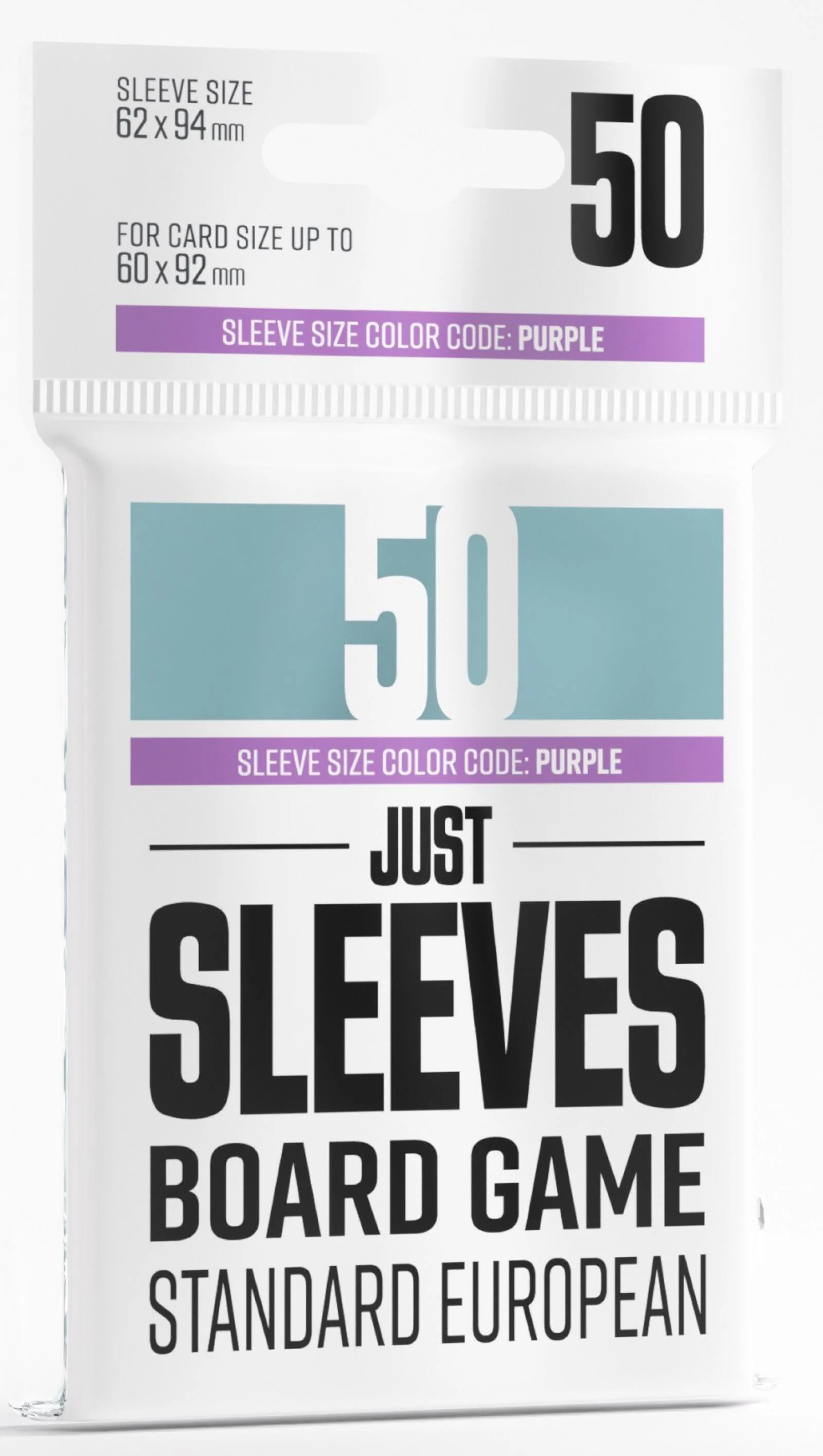 Gamegenic Just Sleeves Purple - Standard European Sized (59mm x 91mm) (50 Sleeves Per Pack)