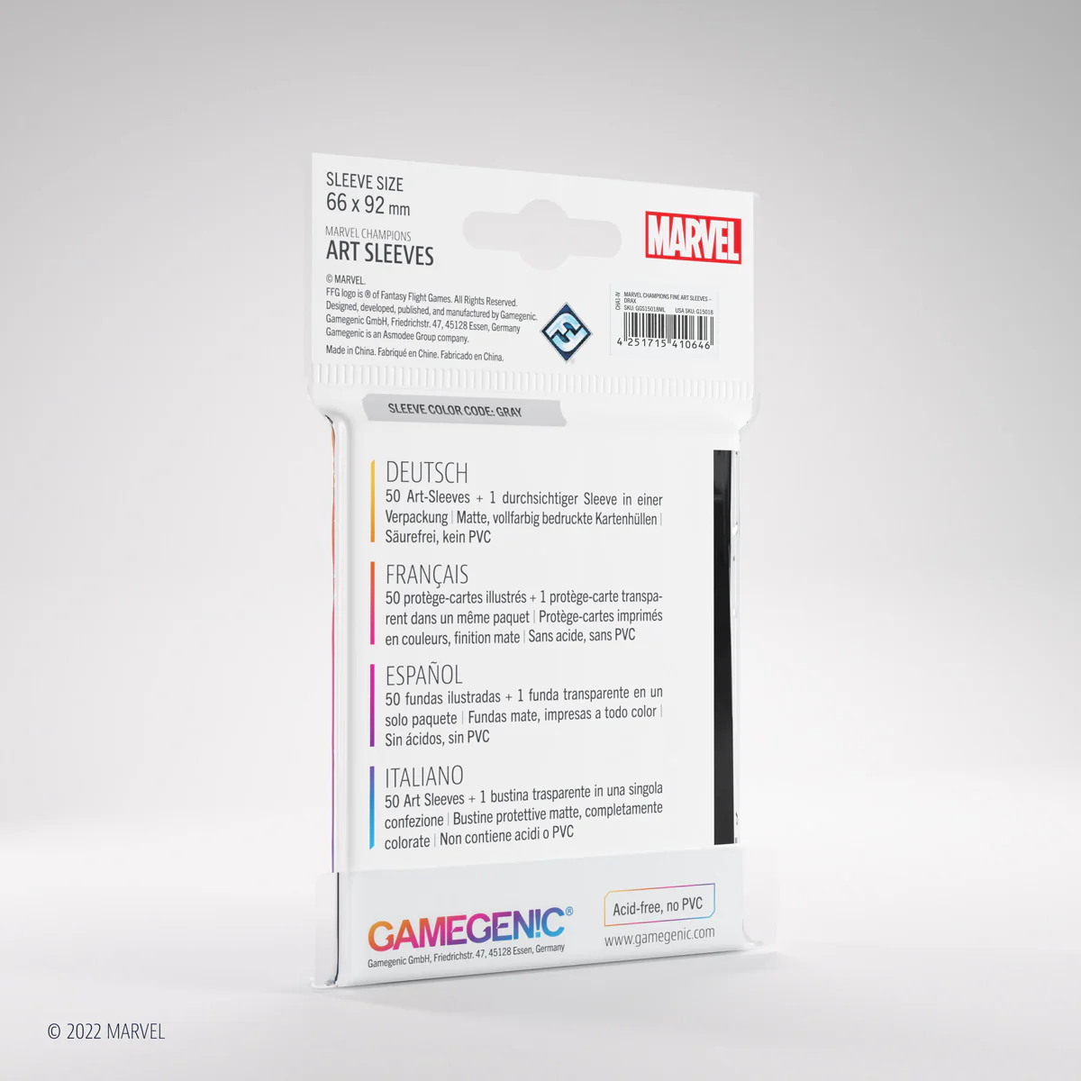 Gamegenic - Marvel Champions Fine Art Sleeves 66 mm x 92 mm - Drax - Image 2