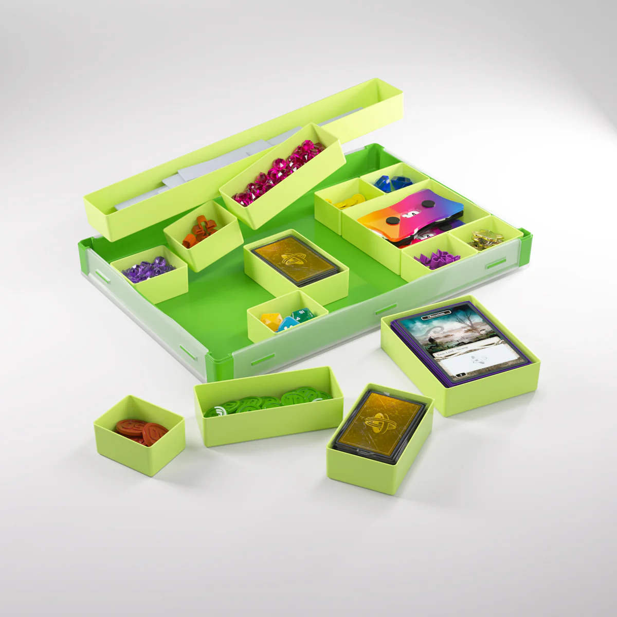 Gamegenic - Silo XL Convertible Token Box 312 mm x 212 mm x 32 mm - Green/Lime - Image 6