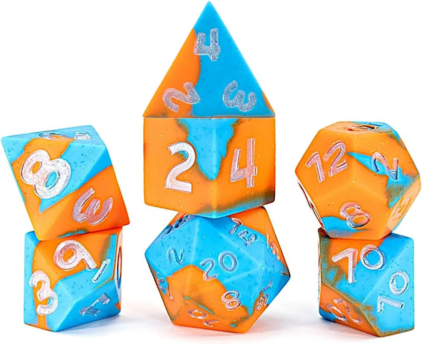 GateKeeper Games - Anti-Stress Dice - Cryo by Fire - Silicone Dice Set 7