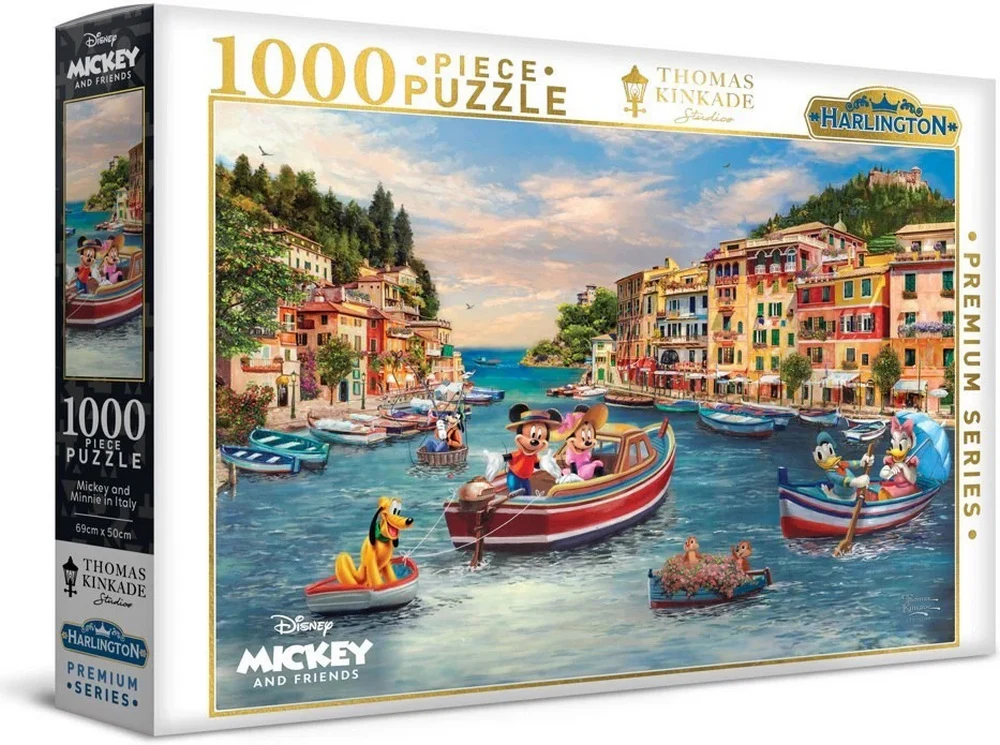 Harlington Thomas Kinkade Mickey and Minnie in Italy 1000 Piece Jigsaw