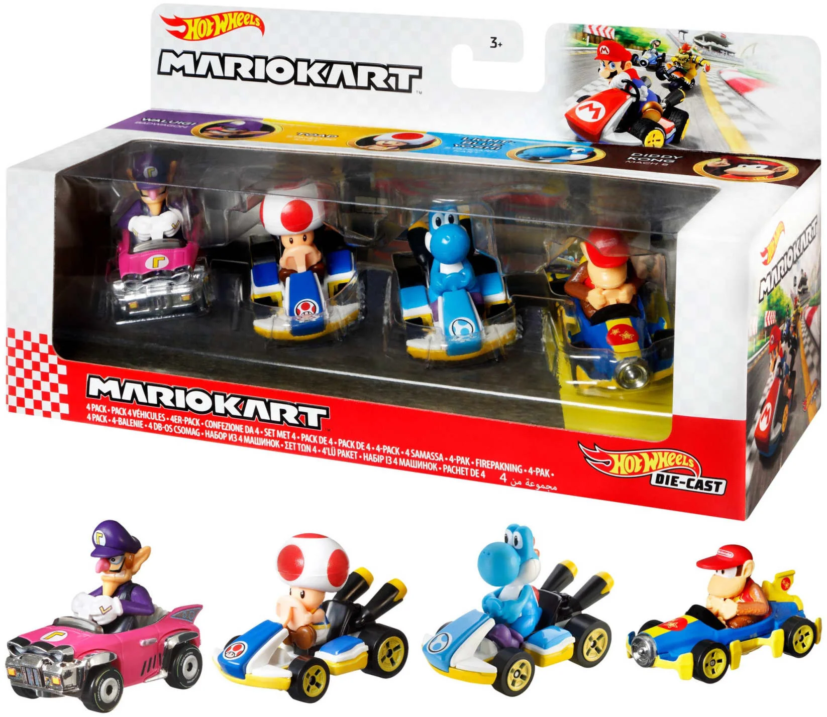 Hot Wheels Die-Cast Mario Kart Toy 4-Piece Set - Image 2