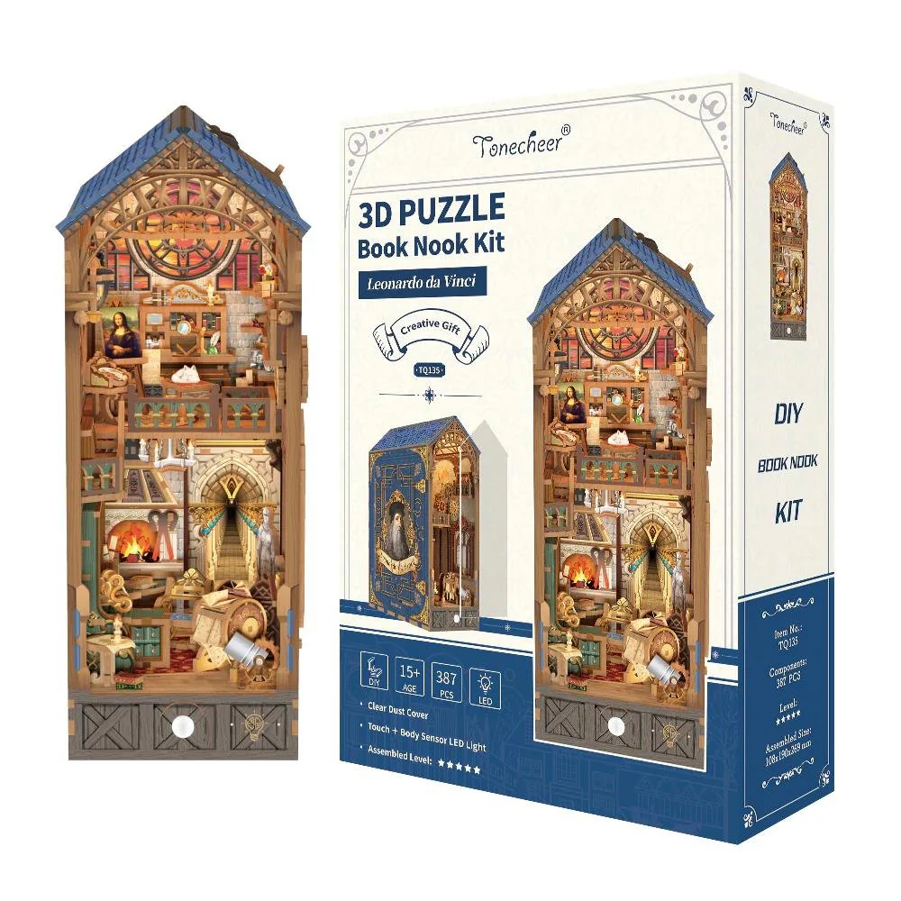 Leonardo Da Vinci Book Nook Tonecheer