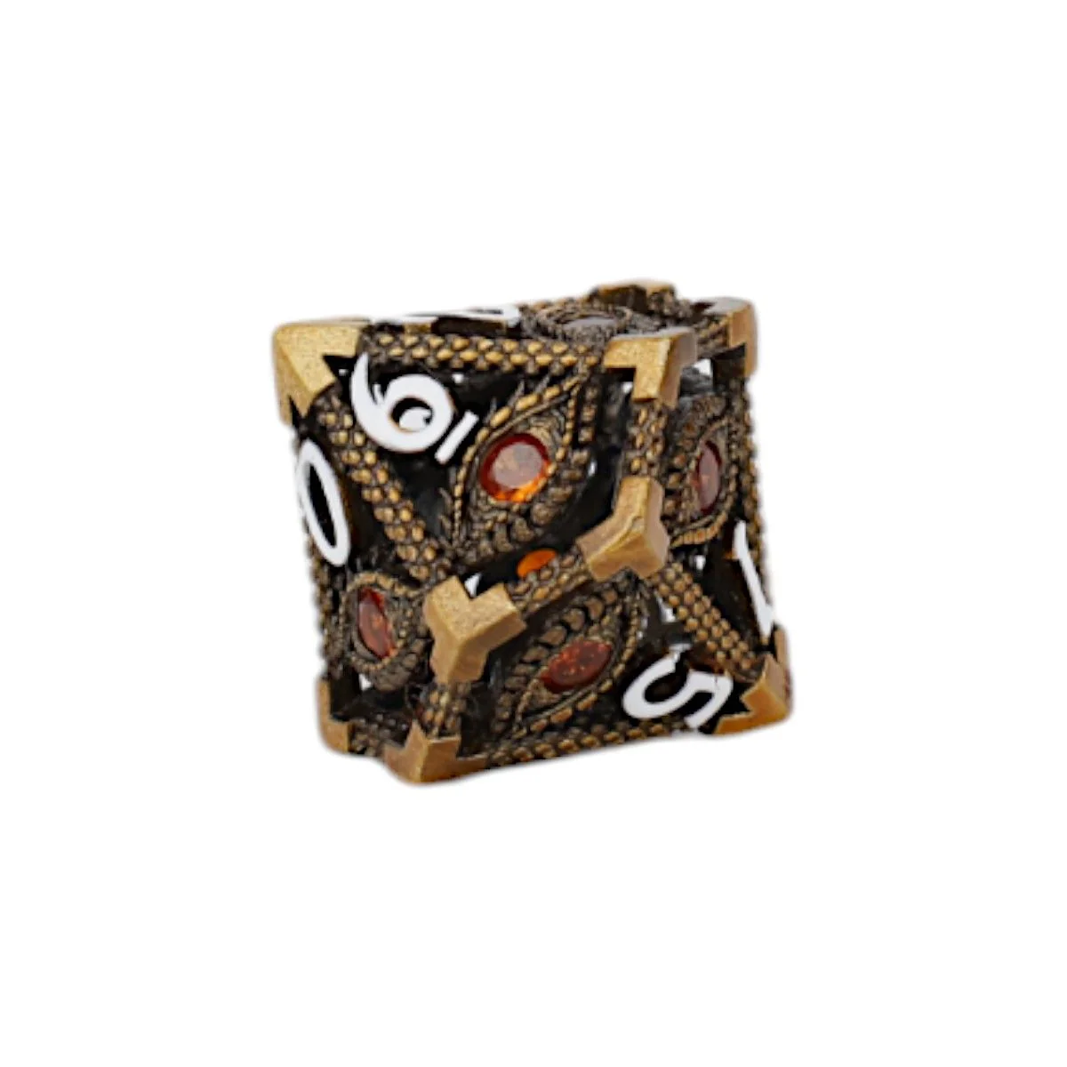 LPG Dice Scaled Eye Dice Set Gold/Red - Image 5