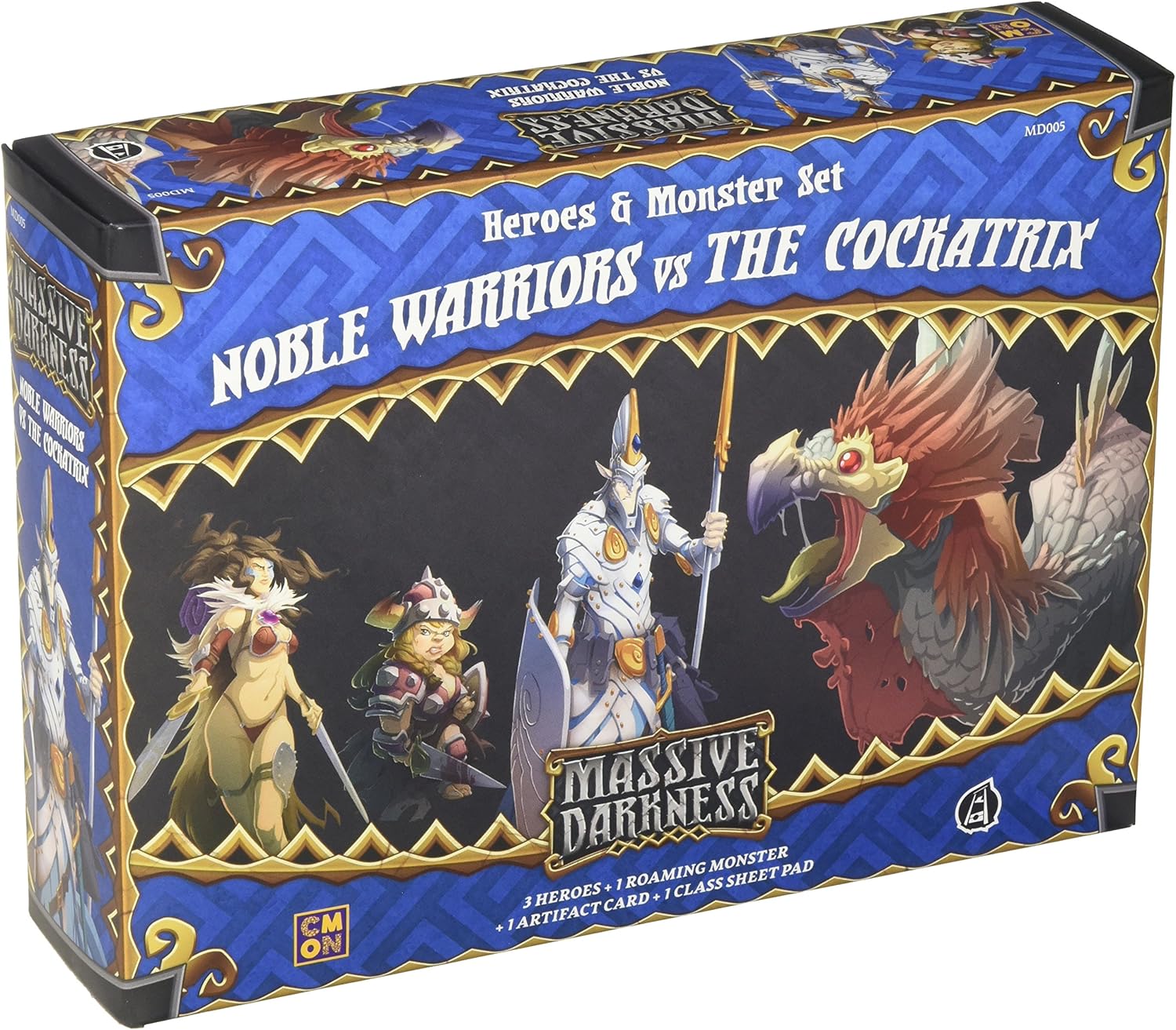 Massive Darkness: Heroes & Monster Set - Noble Warriors vs The Cockatrix