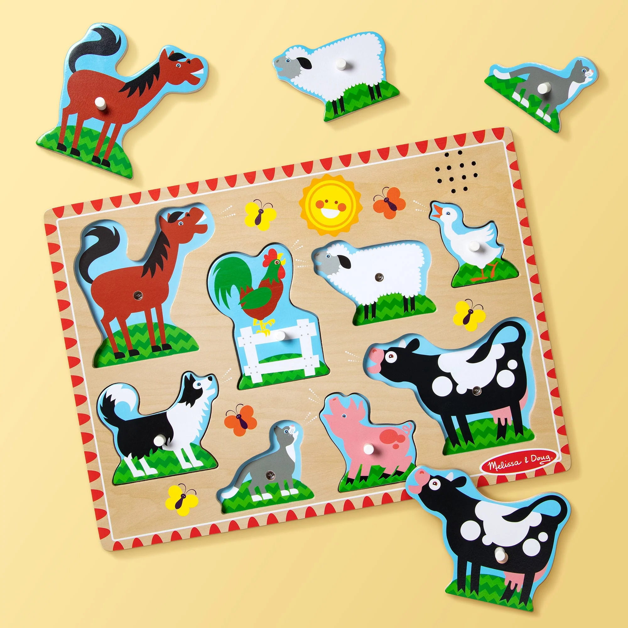 Melissa & Doug - Farm Animals Sound Puzzle 8 Pieces - Image 12