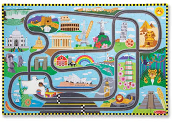 Melissa & Doug - Race Around the World Tracks Floor Puzzle