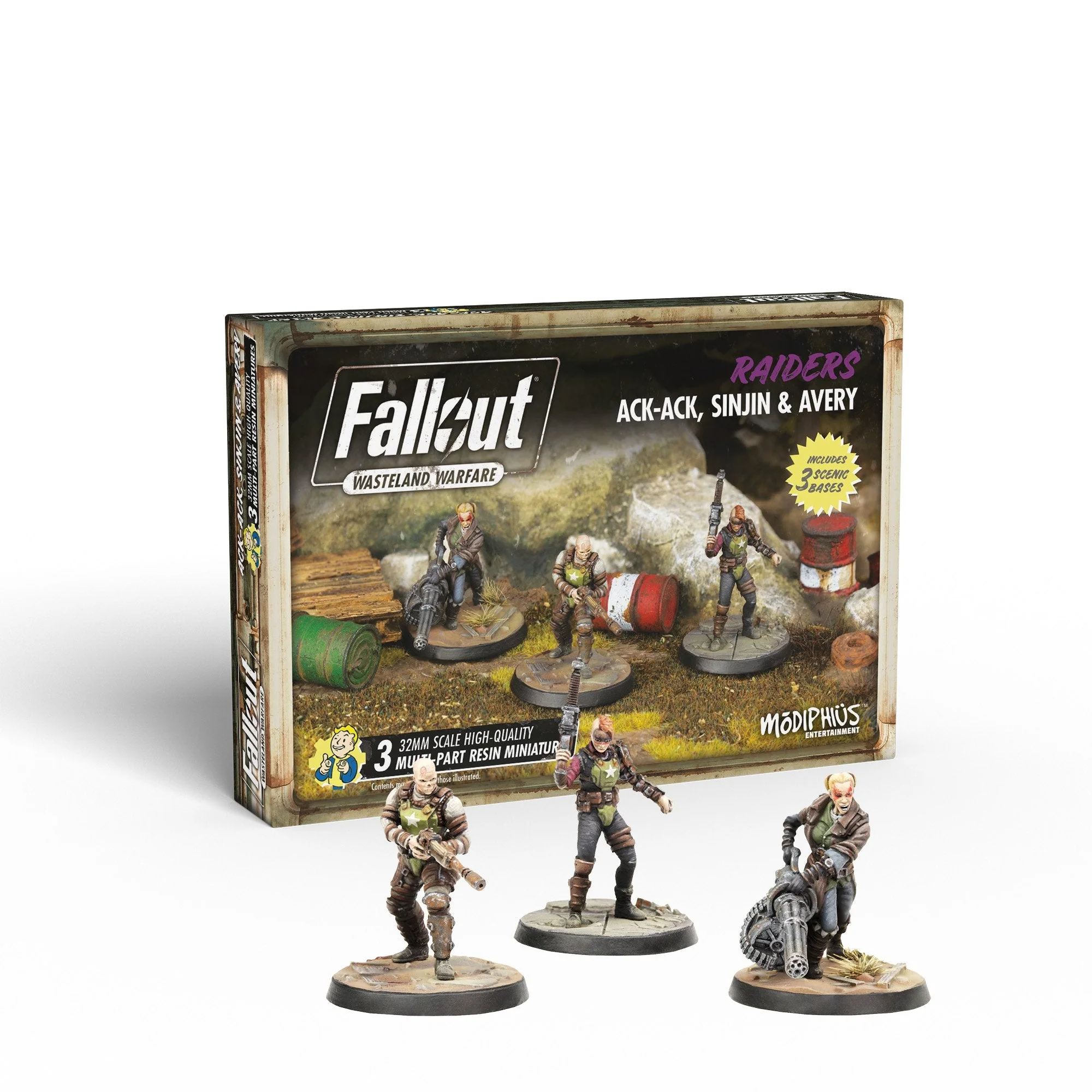 Modiphius Fallout: Wasteland Warfare - Ack Ack, Sinjin and Avery (MUH051722)