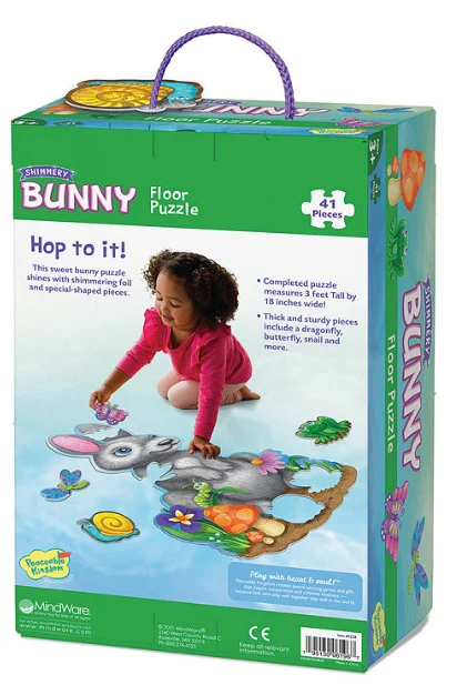 Peaceable Kingdom Shimmery Bunny - 41 piece Floor Puzzle - Image 2