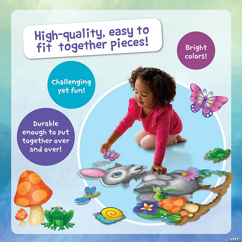 Peaceable Kingdom Shimmery Bunny - 41 piece Floor Puzzle - Image 5