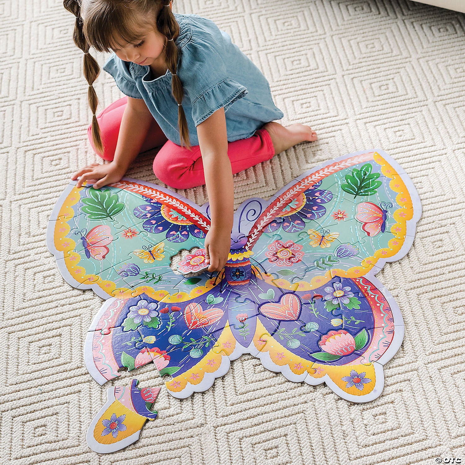 Peaceable Kingdom Shimmery Butterfly - 53 piece Floor Puzzle - Image 2