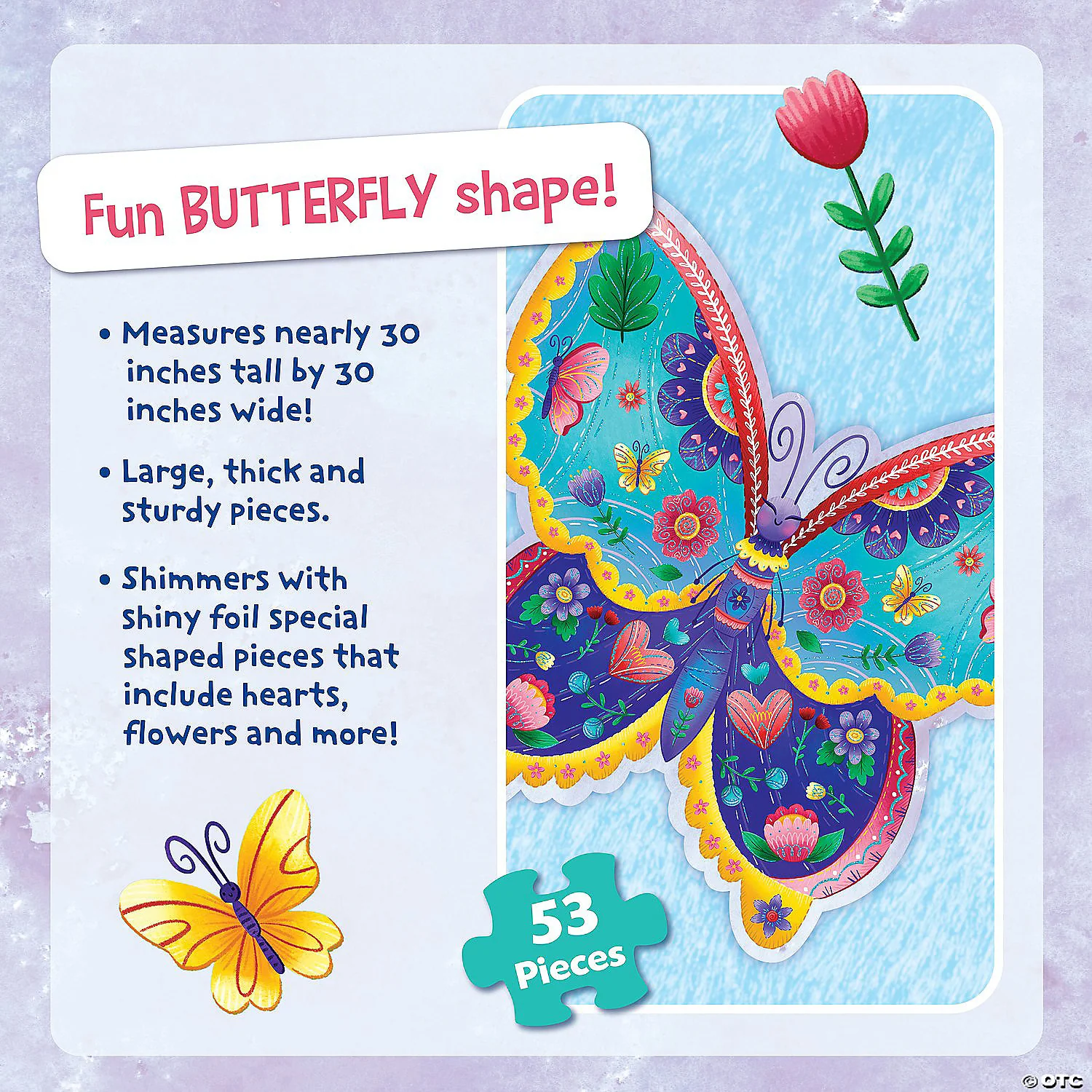 Peaceable Kingdom Shimmery Butterfly - 53 piece Floor Puzzle - Image 5