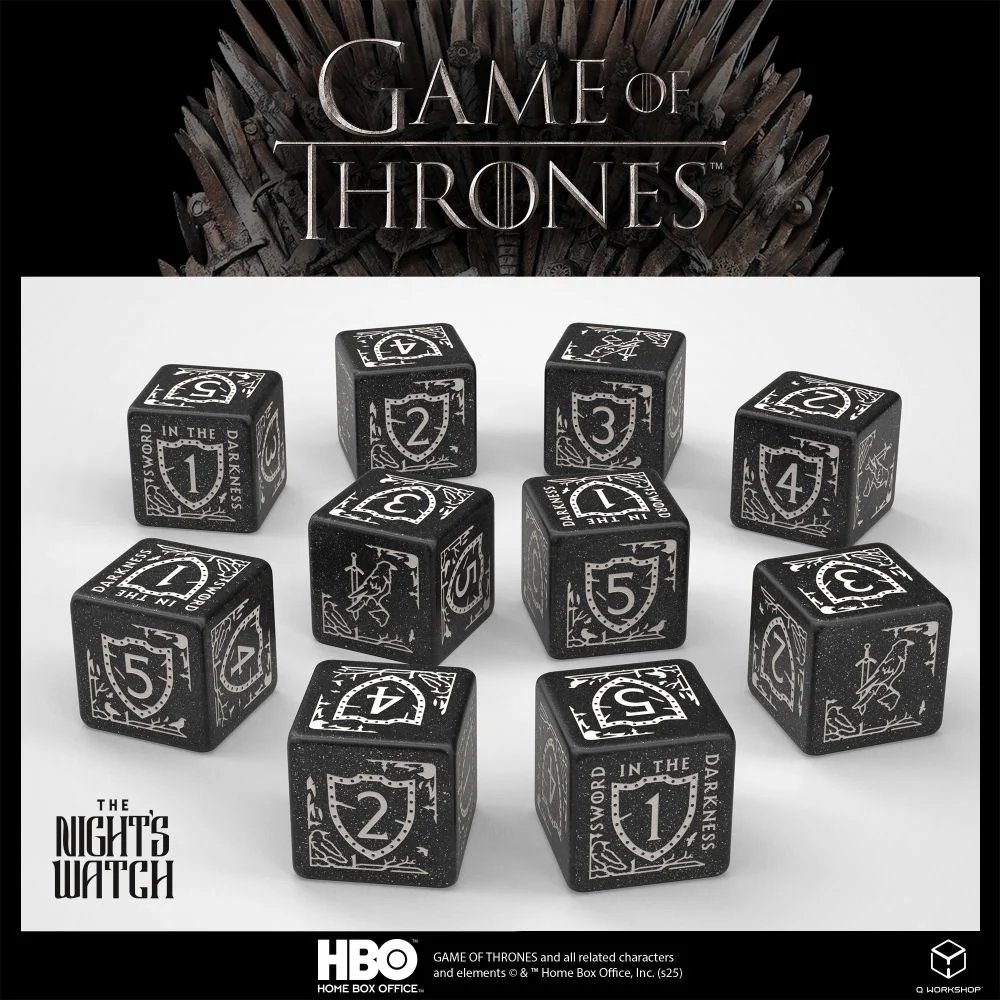 Q Workshop - Game of Thrones - Night's Watch Dice Set 10 x D6