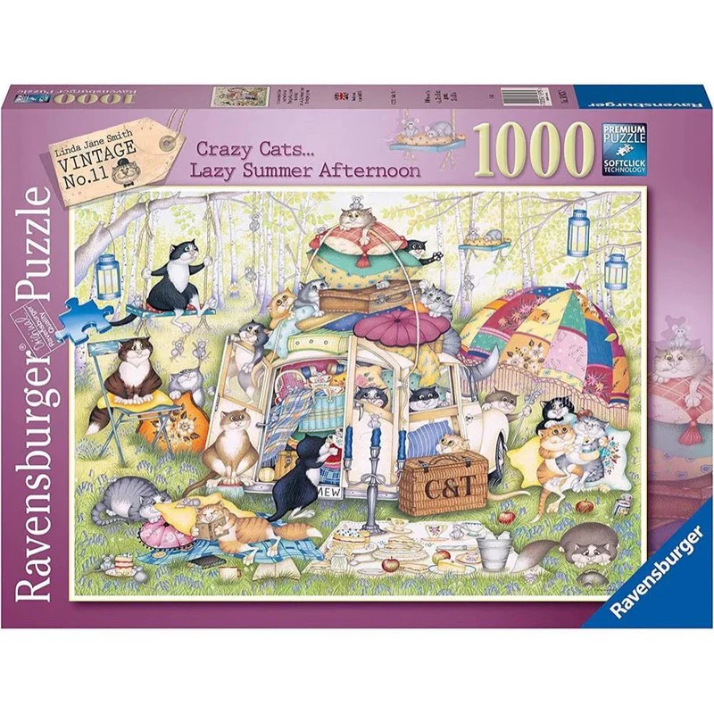 Ravensburger - Crazy Cats The Good Life - 1000 Piece Jigsaw - New Version