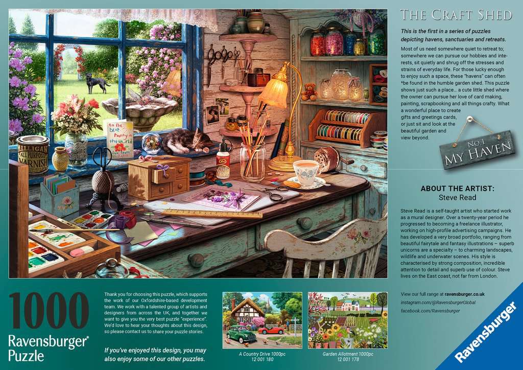 Ravensburger - My Haven No1 The Craft Shed - 1000 Piece Jigsaw New Version - Image 3
