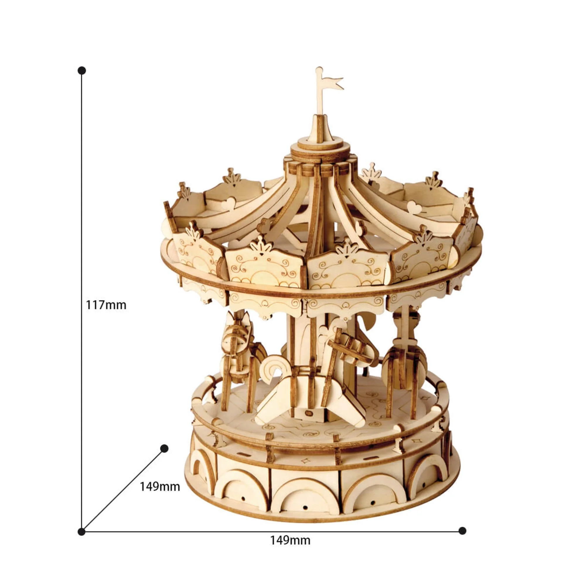 Rolife - 3D Wooden Puzzle - Merry-go-round - Image 3