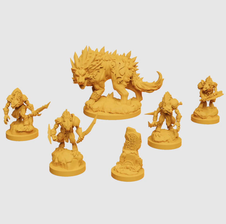 Steamforged Games Godtear Fenra Wolf of The End Times & Chainless Curs Miniatures