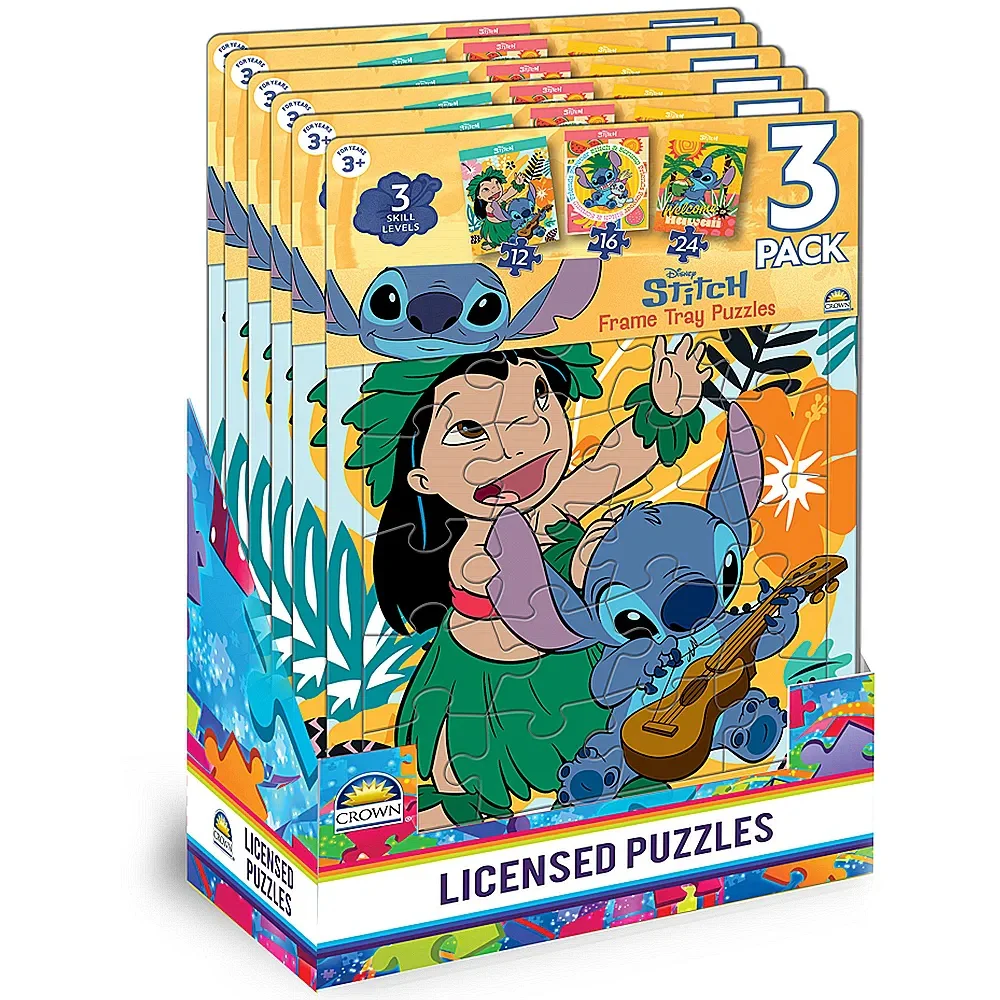 Stitch 3 Pack Frame Tray Puzzles